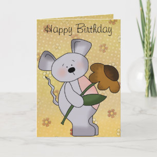 Country Mouse Bithday Card