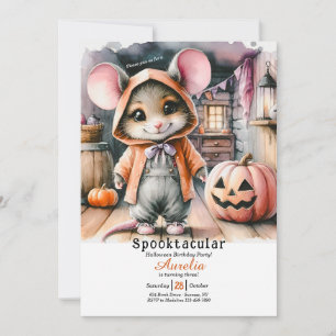 Country Mouse Halloween Invitation