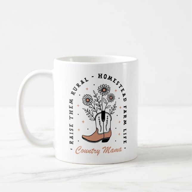 Country mum homestead homemaker farm life quotes coffee mug (Left)