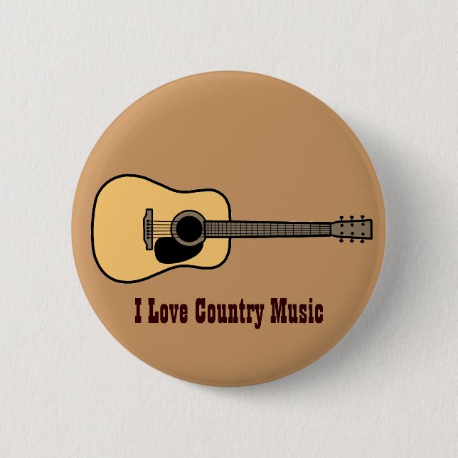 Country Music 6 Cm Round Badge (Front)