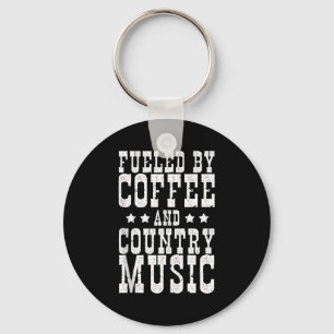 Country Music &amp; Coffee - Funny Quote Western M Key Ring