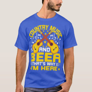 Country Music And Beer Thats Why Im Here Vintage M T-Shirt