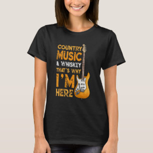 Country Music And Whiskey Bourbon Scotch Drinking T-Shirt