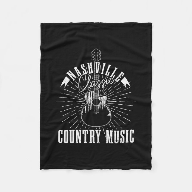 Country Music City Nashville Guitar Tennessee Fleece Blanket (Front)