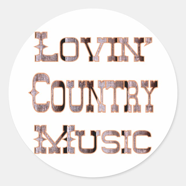 Country Music Classic Round Sticker (Front)