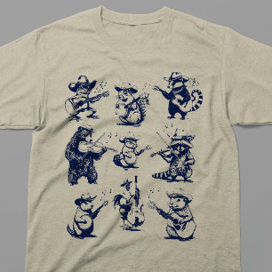 Country Music Cowboy Animals Bluegrass Band T-Shirt
