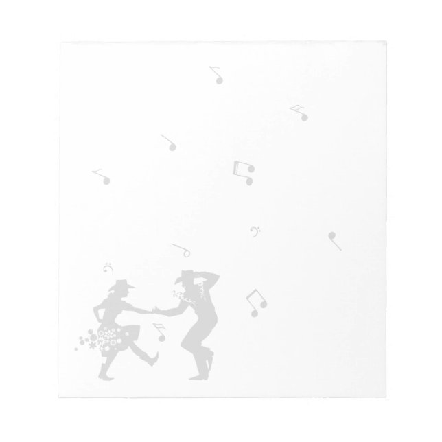 Country Music Dancing Musical Notes Notepad (Front)