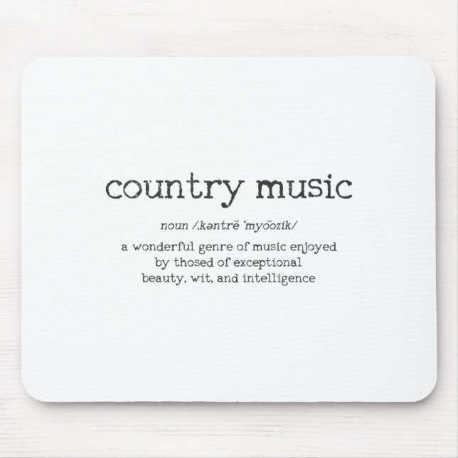 Country Music Definition Funny Saying Musician Gif Mouse Mat (Front)