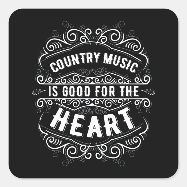 Country Music Gift Women Music Lover Country Music Square Sticker (Front)