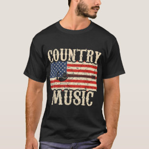 Country Music Guitar American Flag Gift T-Shirt