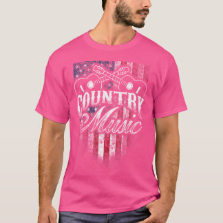 Country Music Guitar  American Flag Western Design T-Shirt