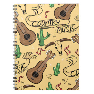Country Music Guitar Cactus Pattern Notebook