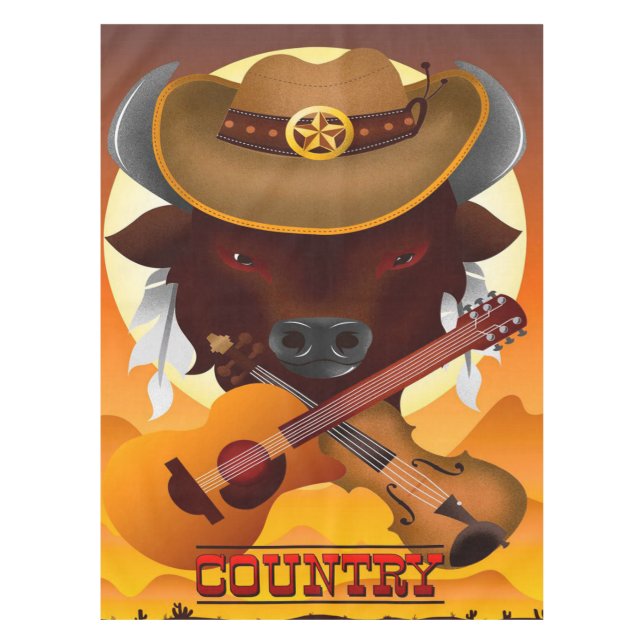Country Music Guitar Tablecloth (Front)