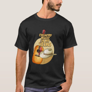 Country Music In My Veins Western Cowboy T-Shirt