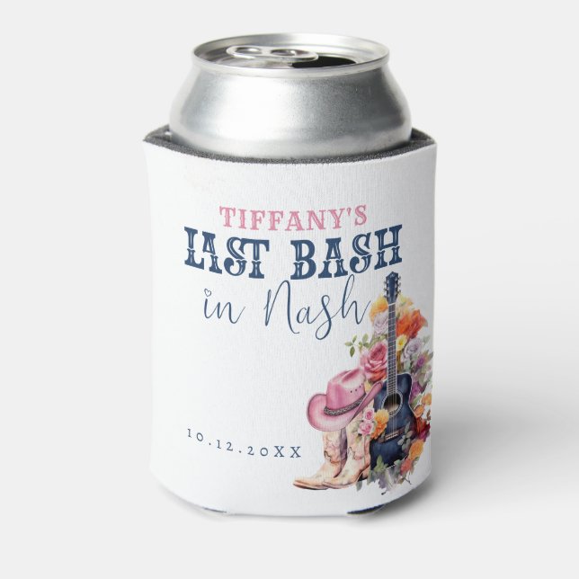Country Music Last Bash in Nash Bachelorette Can Cooler (Can Back)