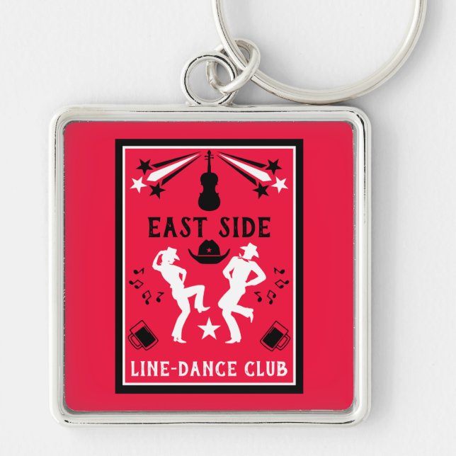 Country Music Line Dancing  Key Ring (Front)
