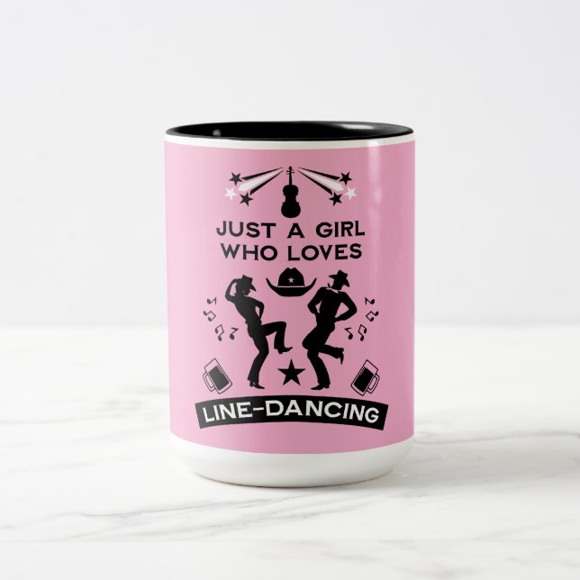 Country Music Line Dancing  Two-Tone Coffee Mug (Center)