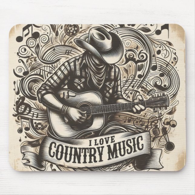 Country music mouse pad. mat (Front)