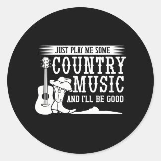 Country Music ong Western Girl Classic Round Sticker