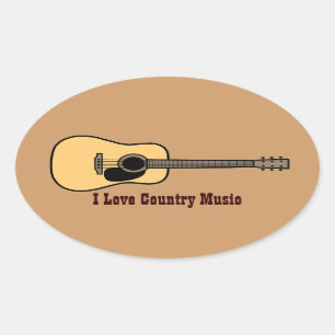 Country Music Oval Sticker