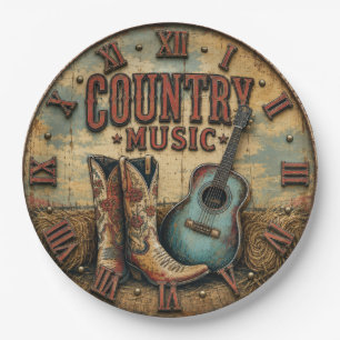 Country Music Paper Plate