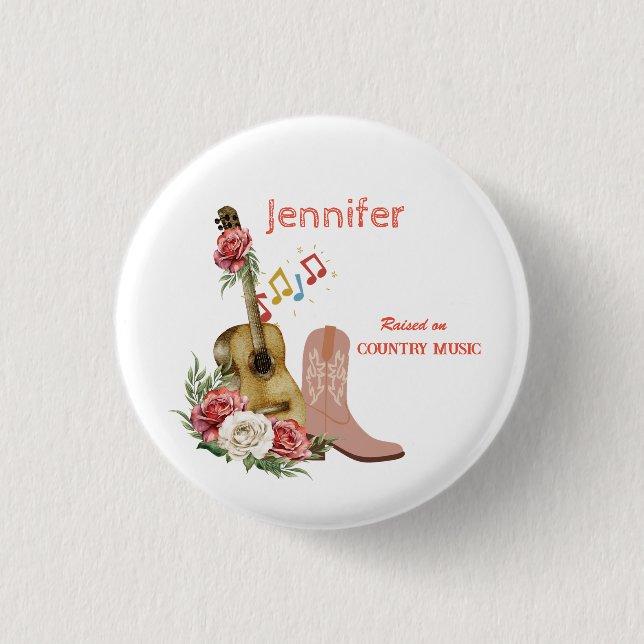 Country Music Personalised  3 Cm Round Badge (Front)