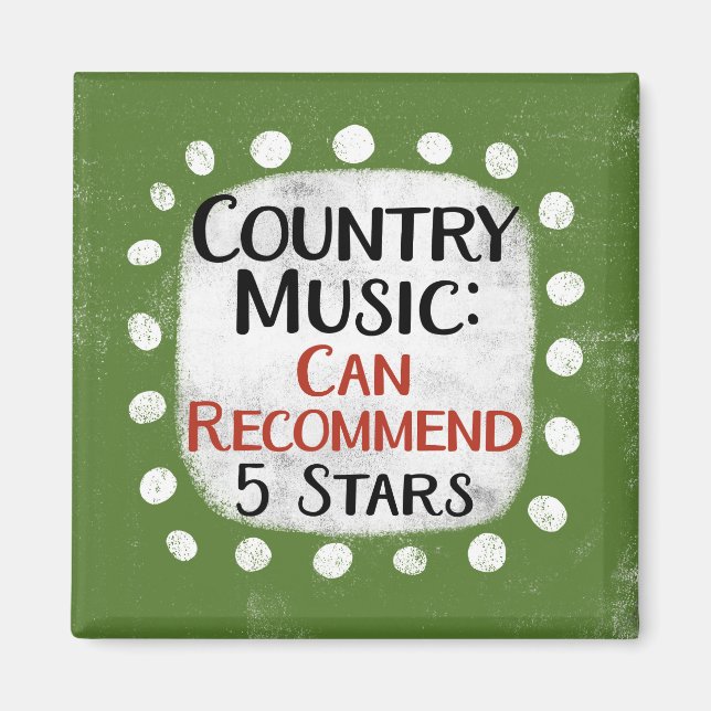 Country Music Review 5 Stars Refrigerator Magnet (Front)