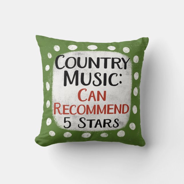 Country Music Review 5 Stars Throw Pillow (Front)