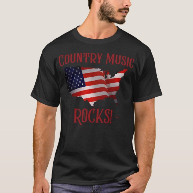 Country Music Rocks Country Music Lover T-Shirt (Front)