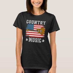 Country Music US Flag Guitar Patriotic Southern We T-Shirt