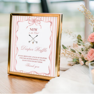 Country New to the Club Golf Baby Shower Diaper Poster