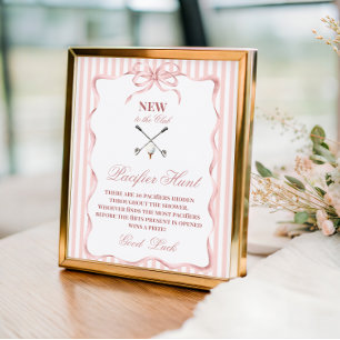 Country New to the Club Golf Baby Shower Hunt Game Poster