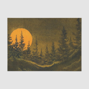Country night landscape; hunter's or harvest moon tissue paper