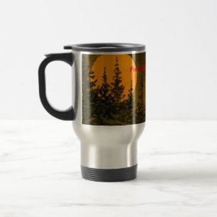 Country night landscape; hunter's or harvest moon travel mug