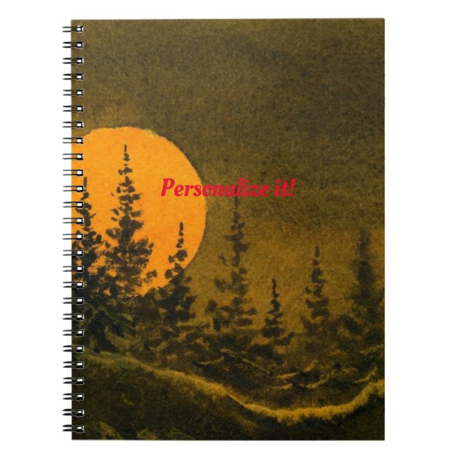 Country night landscapes; hunter's or harvest moon notebook (Front)