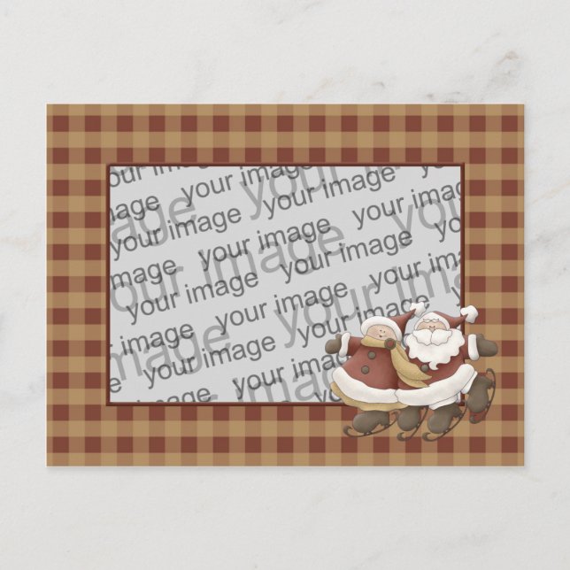 Country Nowel Santa Christmas Postcard (Front)