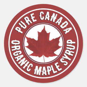 Country of Origin Red Leaf Organic Maple Syrup Classic Round Sticker