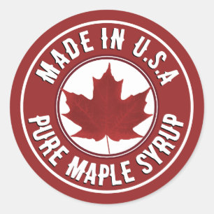 Country of Origin Red Leaf Organic Maple Syrup Classic Round Sticker
