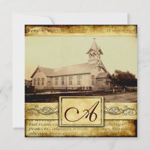 Country Old Church Vintage Wedding Invitations