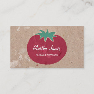 Country Organic Craft Paper Tomato Nutrition Business Card