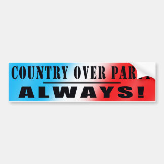 COUNTRY OVER PARTY !!! 2 BUMPER STICKER
