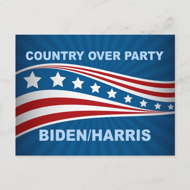 Country Over Party Biden Harris Postcard (Front)