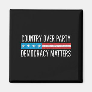 Country Over Party - Democracy - Vintage Style - Magnet