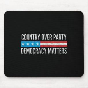 Country Over Party - Democracy - Vintage Style - Mouse Mat