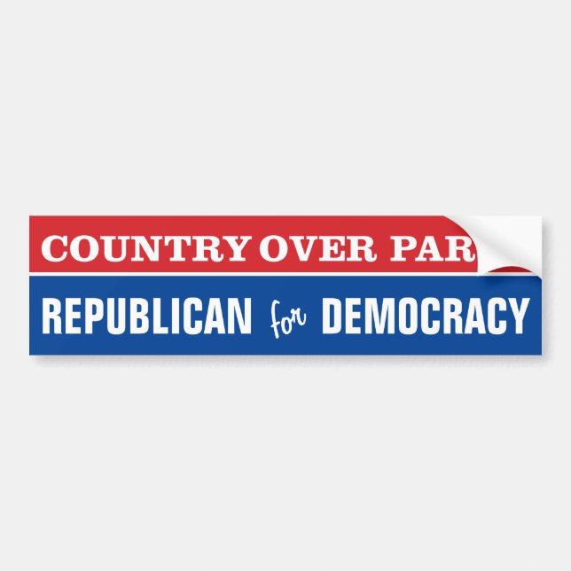 Country Over Party / Republican for Democracy Bumper Sticker (Front)