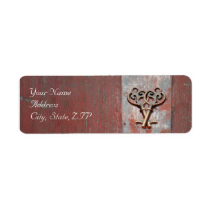 Country Painted Wood with Antique Skeleton Keys