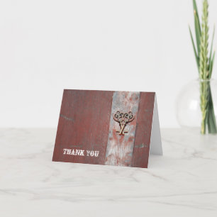 Country Painted Wood with Skeleton Key Thank You Card
