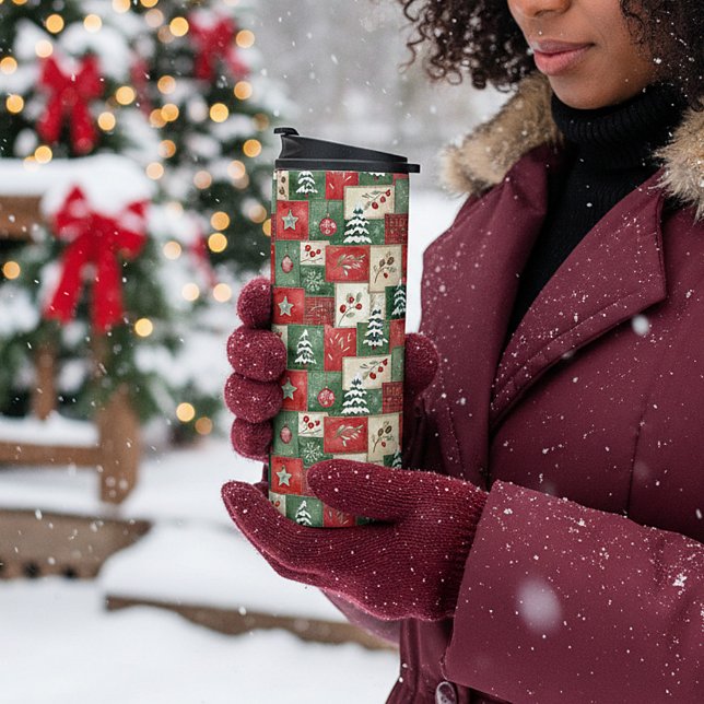 Country patchwork christmas pattern thermal tumbler (Creator Uploaded)