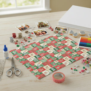 Country patchwork christmas scrapbook paper
