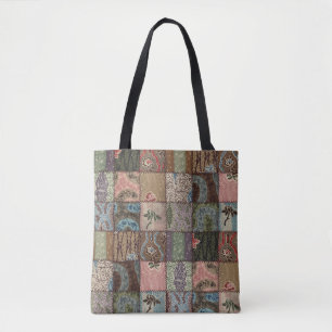 Country patchwork quilt, 3D texture. Tote Bag